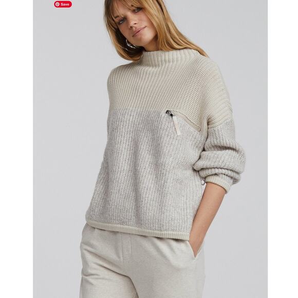 Varley Darwell True Knit Mirage Oversized Grown-On Neck Sweater,Size XL,Like New - Picture 2 of 10